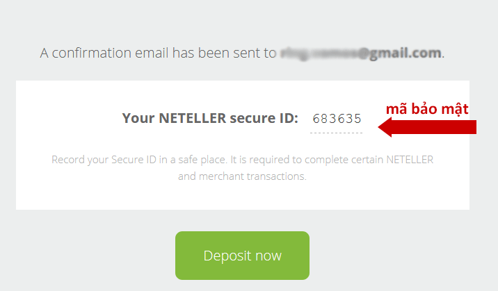 Mã bảo mật tài khoản Neteller